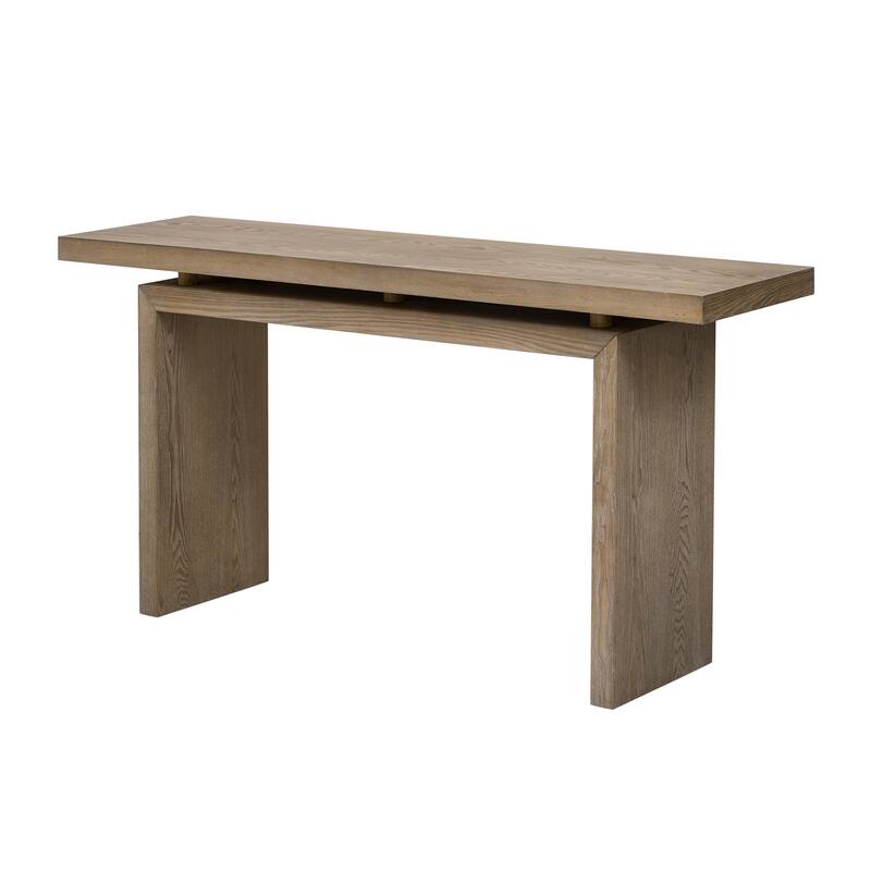 Modern Simple Style Console Table with Floating Desktop Effect, for Entryways Hallways, Living Rooms and Sofas, Natural