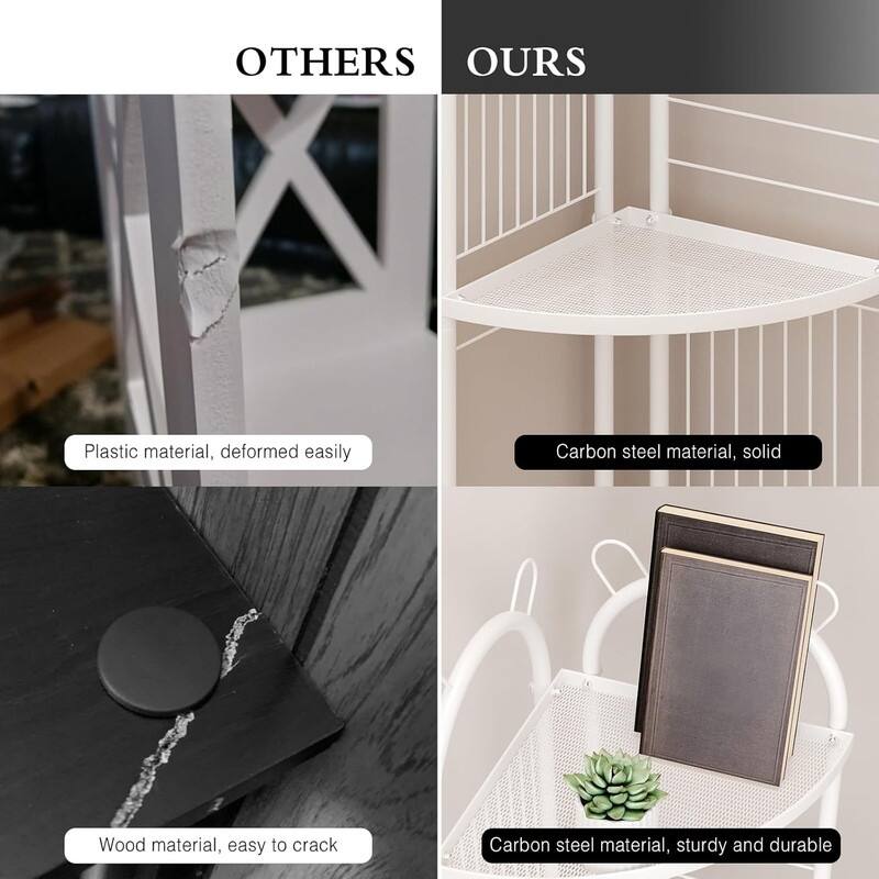 3 Tier Corner Bathroom Shelf Metal Short Corner Stand Shelf