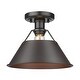 preview thumbnail 3 of 6, Golden Lighting Orwell 10" Wide Semi-Flush Ceiling Fixture