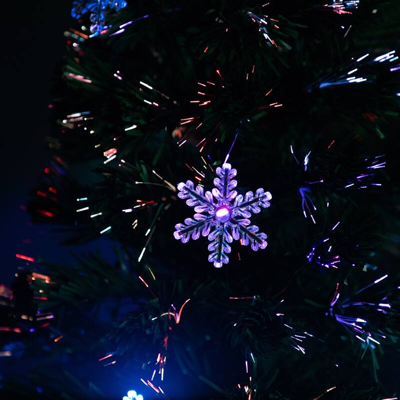 Pre-Lit Fiber Optic Snowflake Artificial Christmas Tree - 5' - Multi LED Lights