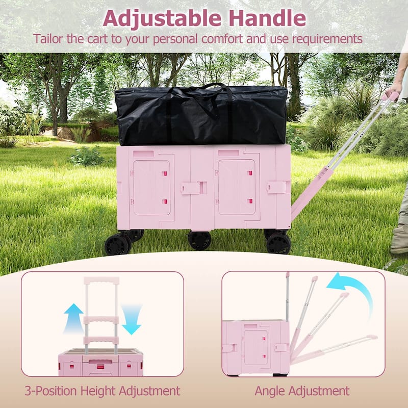 Costway Large Foldable Utility Cart with 2-Tier Storage Crates 5 - See Details