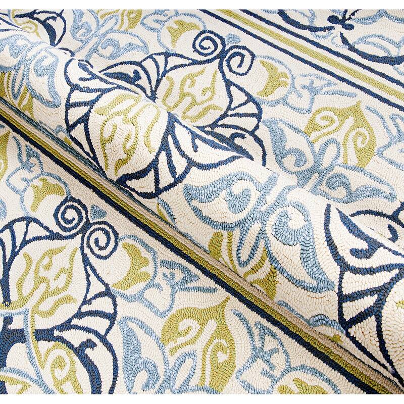 Miami Fleur Ivory- Lime Green Indoor/ Outdoor Area Rug
