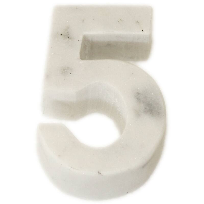 Marble Numbers White - 5
