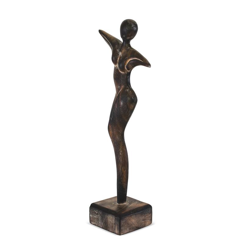 14" Wooden Handmade Abstract Tango Dancer Sculpture Statue Handcrafted Gift Art Decorative Home Decor Figurine