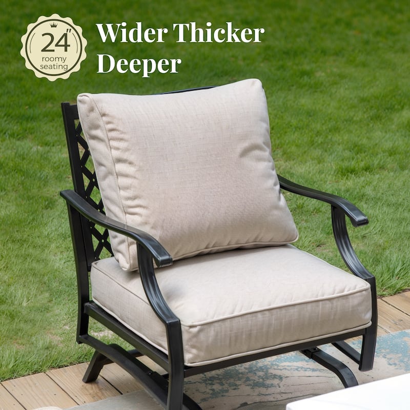 MAISON ARTS Patio Conversation Sets 5/7/9-Seat, Sofa Set with 2 Single Sofa Chairs, 3-Seater Sofa, Ottoman and Coffee Table