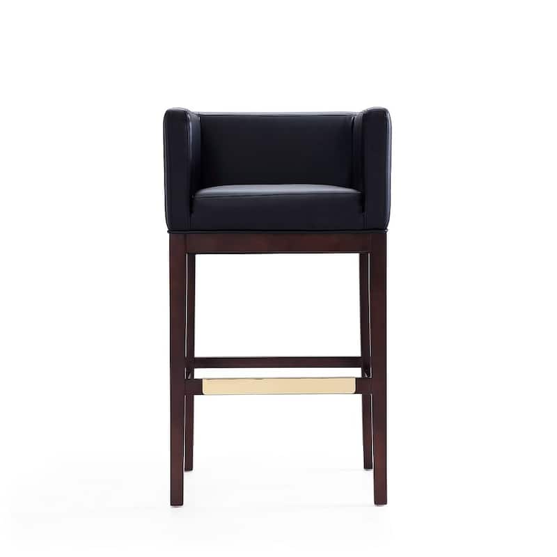 Manhattan Comfort Kingsley 38 in. Dark Walnut Beech Wood Barstool (Set of 2)