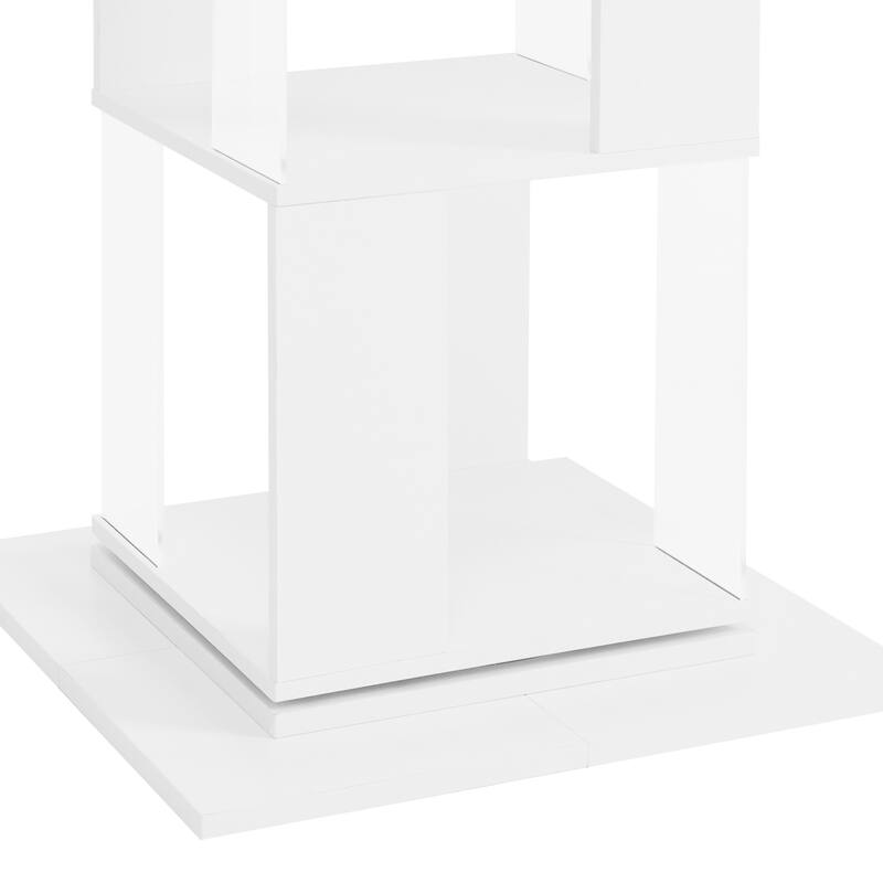 6-Tier Multi-Function Rotating Bookshelf, Floor Rack with Acrylic Plate