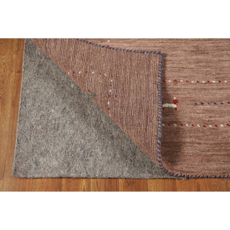 Hand Knotted Oriental 100% Wool Carpet Tribal Animal Pictorial Brown Gabbeh Area Rug - 7' 9'' X 4' 11''