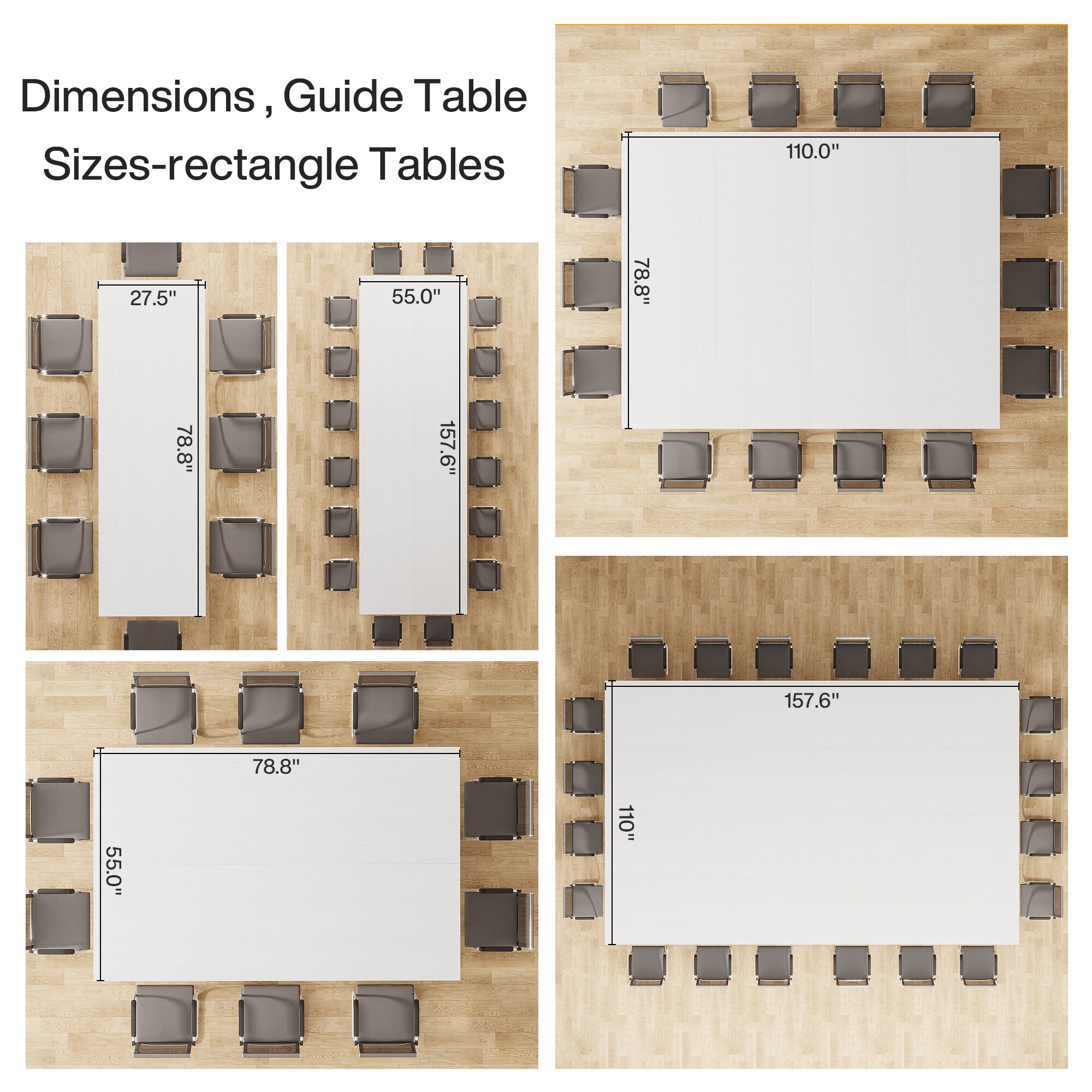 6.5FT Conference Meeting Seminar Business Table Set for 16 20 Person Set of 6 Bed Bath Beyond 40648922