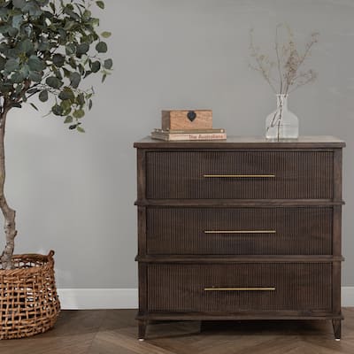 Classic Home Westlake 3-Drawer Mango Wood Chest Cabinet