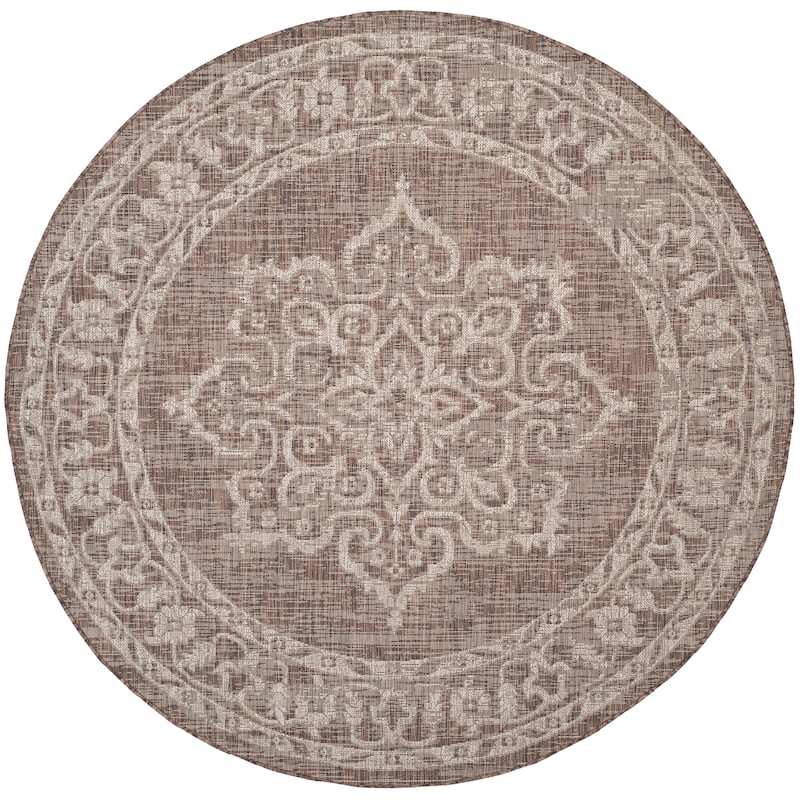 SAFAVIEH Courtyard Karolyn Medallion Indoor/ Outdoor Waterproof Patio Backyard Rug
