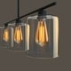 preview thumbnail 6 of 15, YANSUN 31.3in Industrial 3-Light Island Pendant Light with Clear Glass Shades, Black Kitchen Island Light or Kitchen,Dining Room