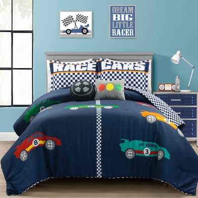Lush Decor Racing Cars Reversible Oversized Comforter Set
