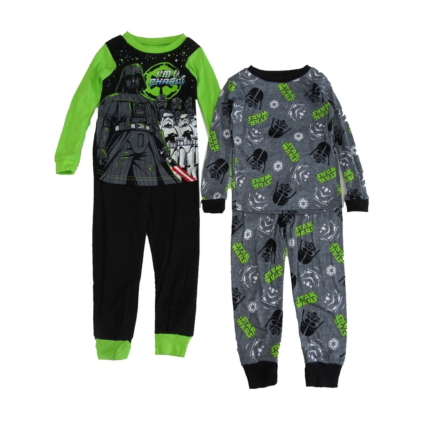 Disney Boys Black Green Star Wars Darth Vader 2 Pair 2pc Pajama Sets Overstock 29595328