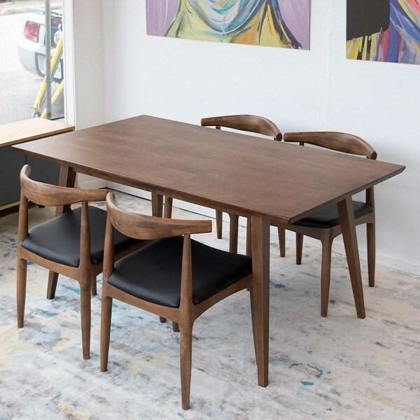Dining set best sale with leather chairs