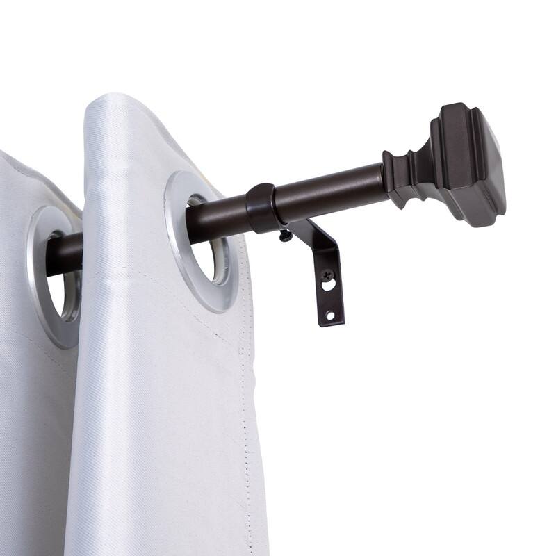 UTOPIA ALLEY Wall Mounted 5/8 Inch Curtain Rod - Curtain Rods For Windows 28 to 48 Inch - 28"-48" - Bronze