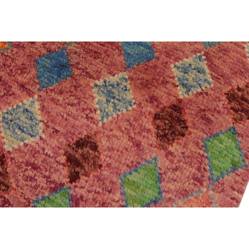 Boho Chic Balochi Burgess Purple/Blue Hand Knotted Wool Rug - 3'11'' x 5'11''