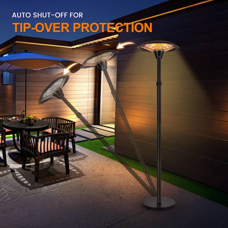 1500W Adjustable Patio Heater,Remote and Touch Control