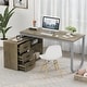 preview thumbnail 47 of 62, L-shaped executive desk With 3 Drawers for Home and Office