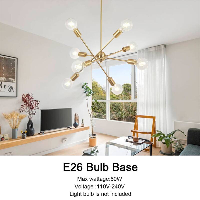8-Light Mid-Century Sputnik Chandelier