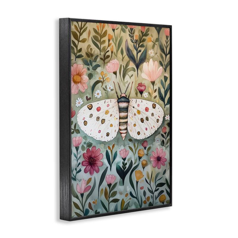 Stupell Flower Speckled Moth Wings Framed Giclee Art Design By The Dutch Lady