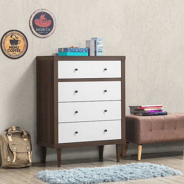4 Drawer Dresser Wooden Chest Storage Freestanding Cabinet 4 Drawer Dresser Wooden Chest