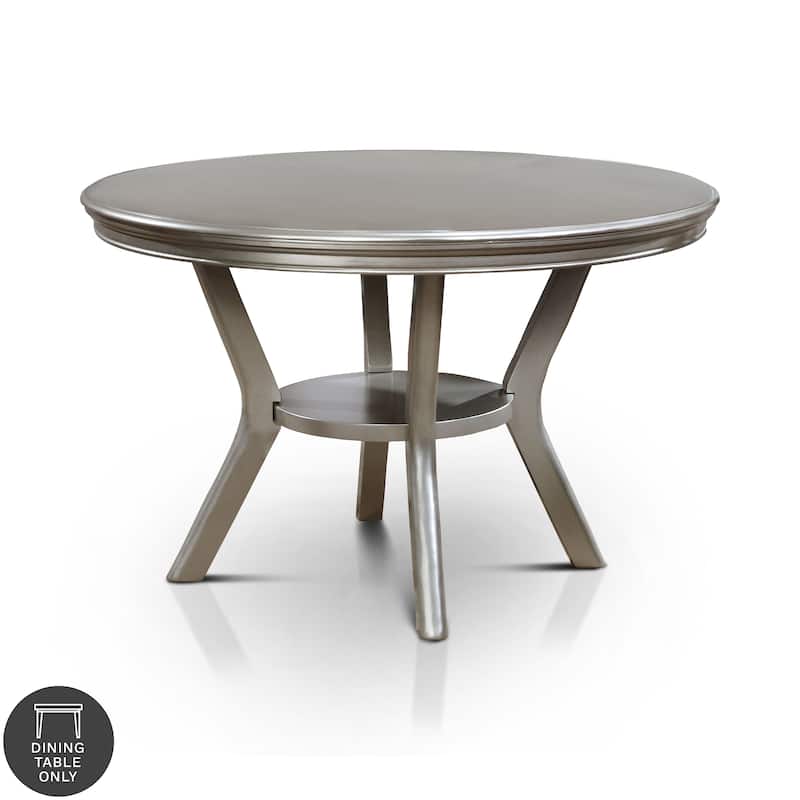 Furniture of America Glam 48-inch Wood Round Dining Table with Shelf