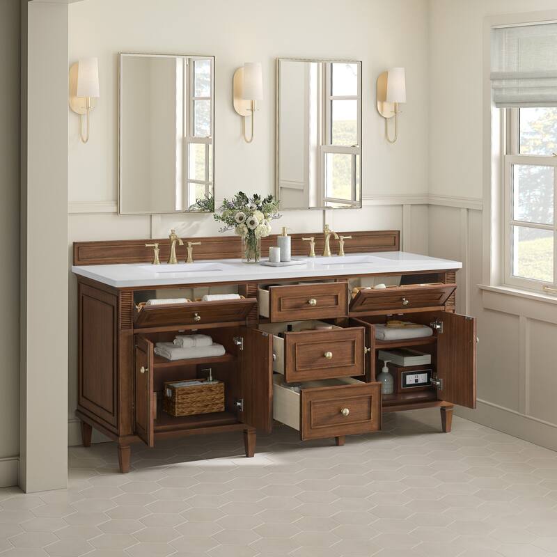 James Martin Vanities 424-V72-3WZ Lorelai 72" Double Basin Wood Vanity
