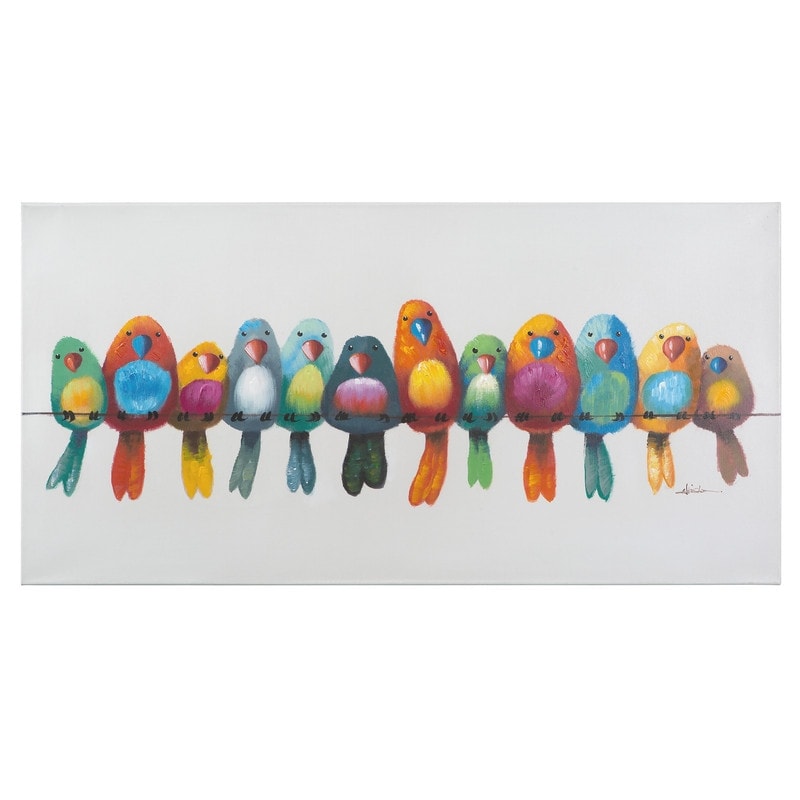 Yosemite Home Decor 'Birds on a Wire I' Original Handpainted Wall Art - multi