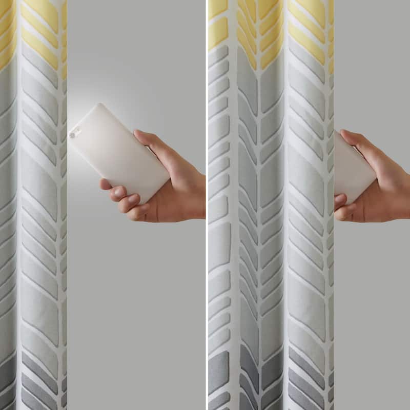 Intelligent Design Kennedy Printed Lined Total Blackout Single Window Curtain Panel