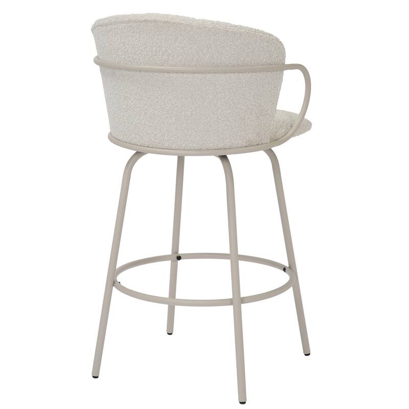 Modern Fabric & Metal 26" Counter Stool w/Swivel, Set of 4