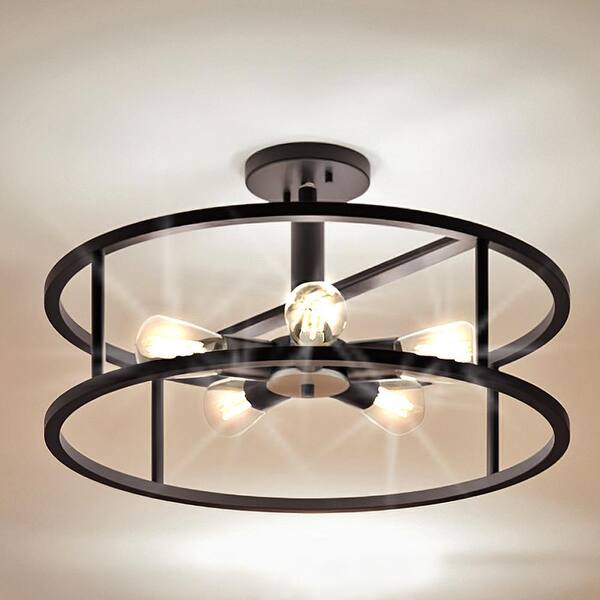 slide 2 of 8, Luxury Scandinavian Ceiling Light, 11.75"H x 20"W, with Modern Style, Estate Bronze, by Urban Ambiance