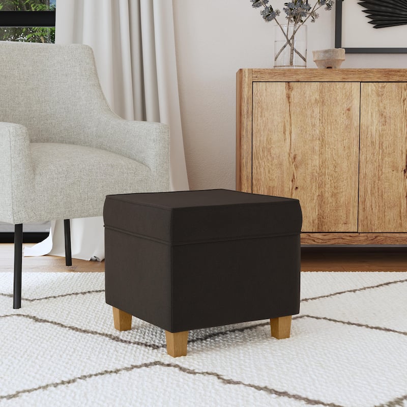 Carson Carrington Birkerod Square Lift-off Storage Ottoman - Chocolate Brown Velvet