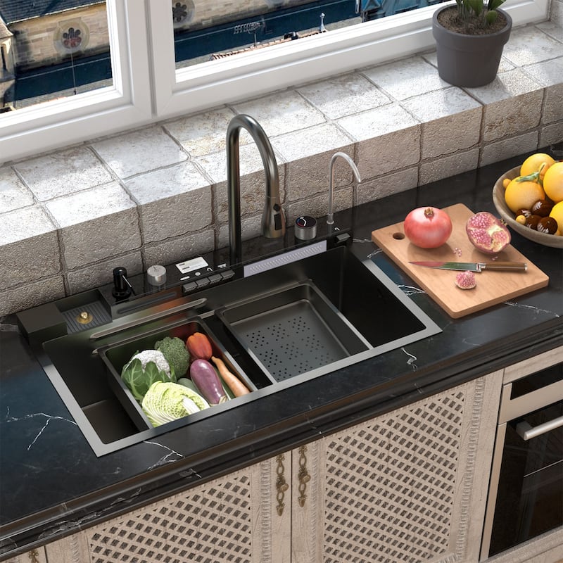 Multi-Functional PVD Nano Black Kitchen Sink for Modern Homes