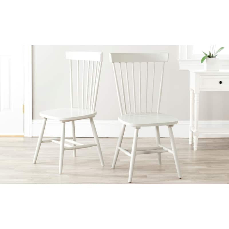 SAFAVIEH Suhair Spindle Farmhouse Dining Chair (Set of 2) - 20.5" x 21" x 36" - 21"W x 21"D x 36"H - Off White-SET2