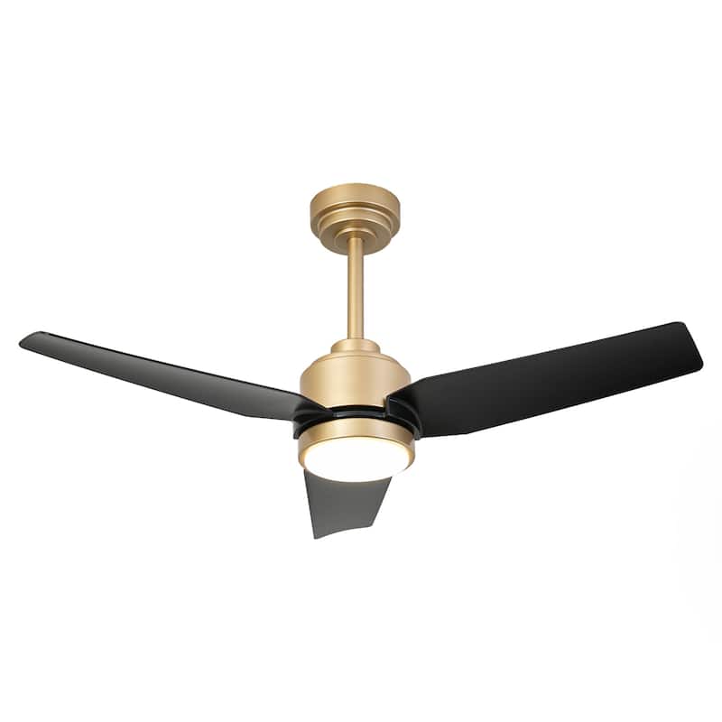 42" 3-Blade Modern Black & Gold Ceiling Fan with LED Light