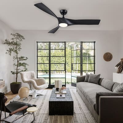 CO-Z 52" Modern Ceiling Fan with Dimmable LED Light and Remote