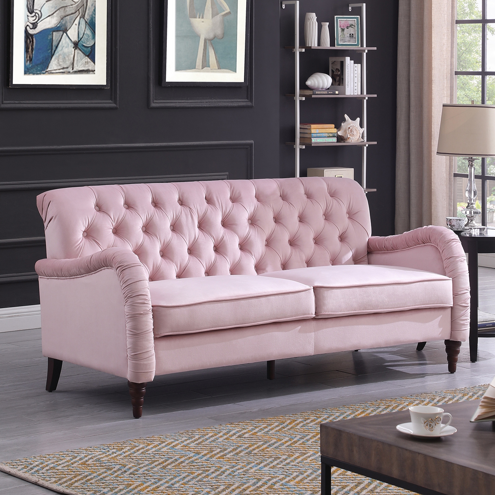 2 seater store drop arm sofa