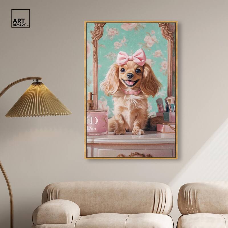Cute Doxxie at the Vanity Canvas by Art Remedy