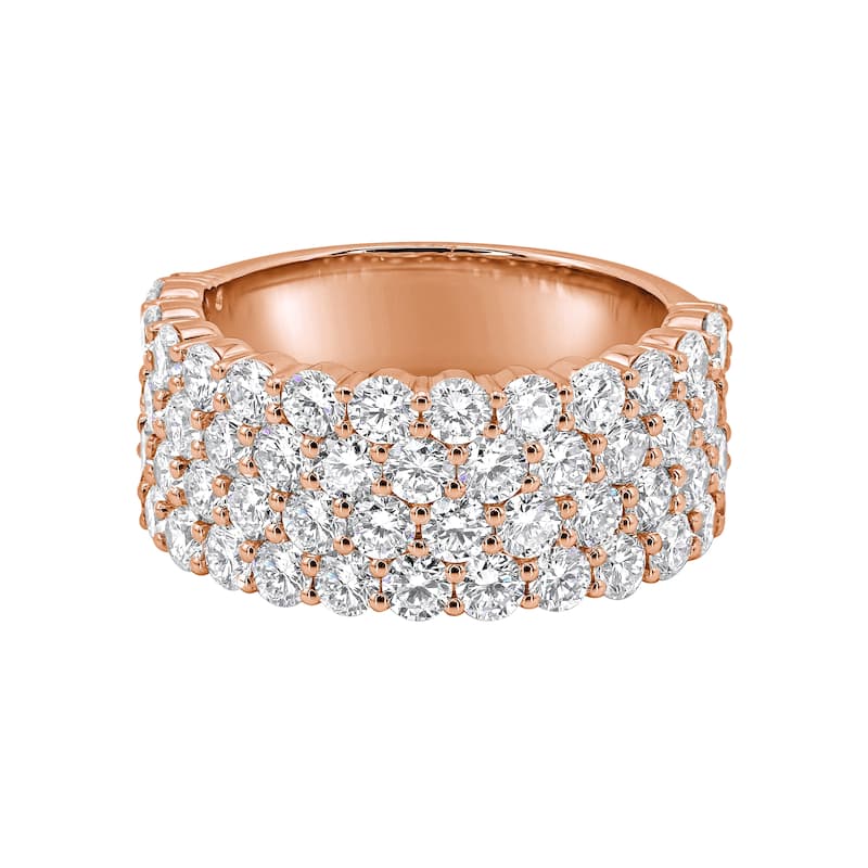 Auriya 14k Gold 4.00ctw Lab Grown Diamond Anniversary Ring (F-G VS) - Rose - 8.5