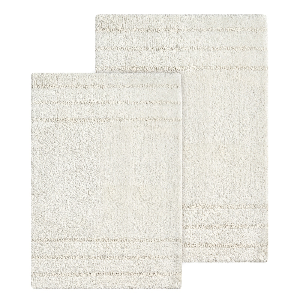 VCNY Home Reily Two Tone Cotton Blend Cut Pile 2-piece Bath Rug Set in  Black/White (As Is Item) - Bed Bath & Beyond - 20526905