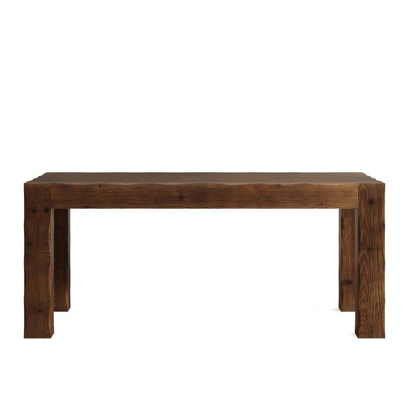 63" Solid Wood Kitchen Dining Table for 4-6 People