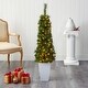 preview thumbnail 5 of 3, 50" Artificial Christmas Tree with 100 LED Lights in White Planter
