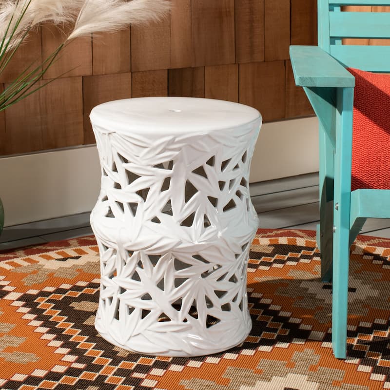 SAFAVIEH Rosia Indoor / Outdoor Ceramic Decorative Garden Stool - White