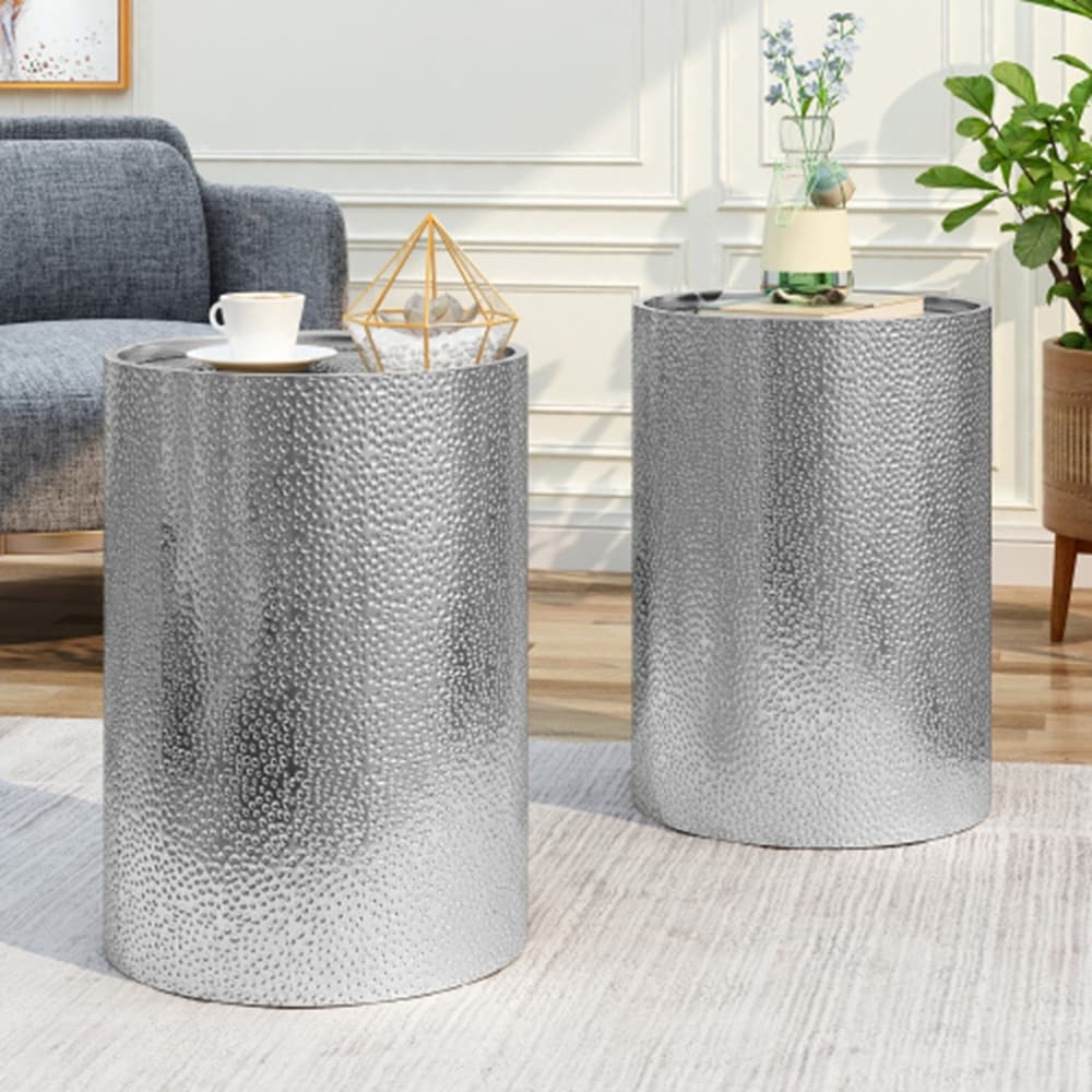 Metal Side Table - 35.43"