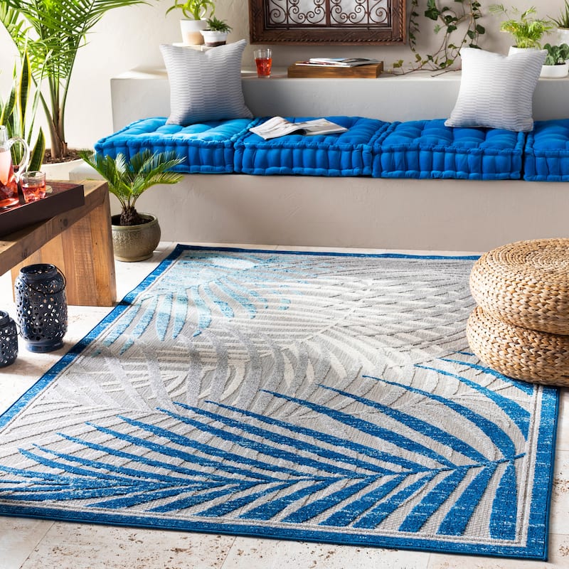 Artistic Weavers Valmont Tropical Indoor/ Outdoor Area Rug - 2' x 3' - Dark Blue