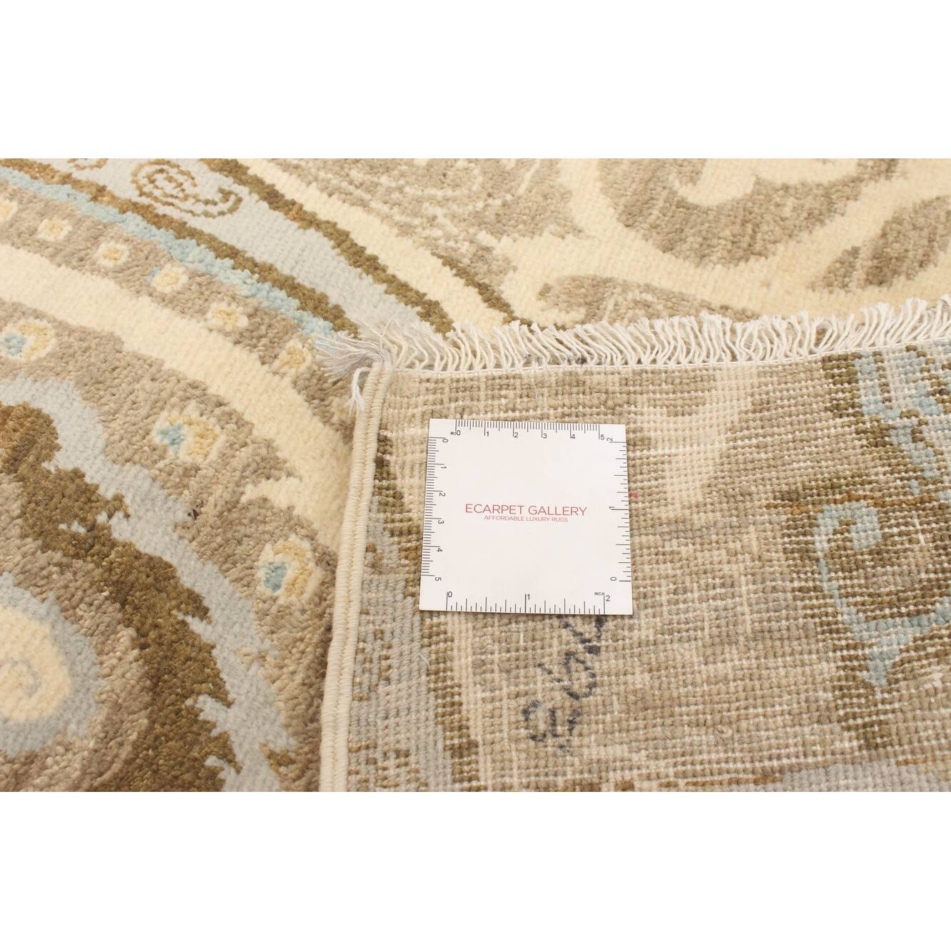 ECARPETGALLERY Handknotted Lahore Finest Collection Khaki Wool Rug 7