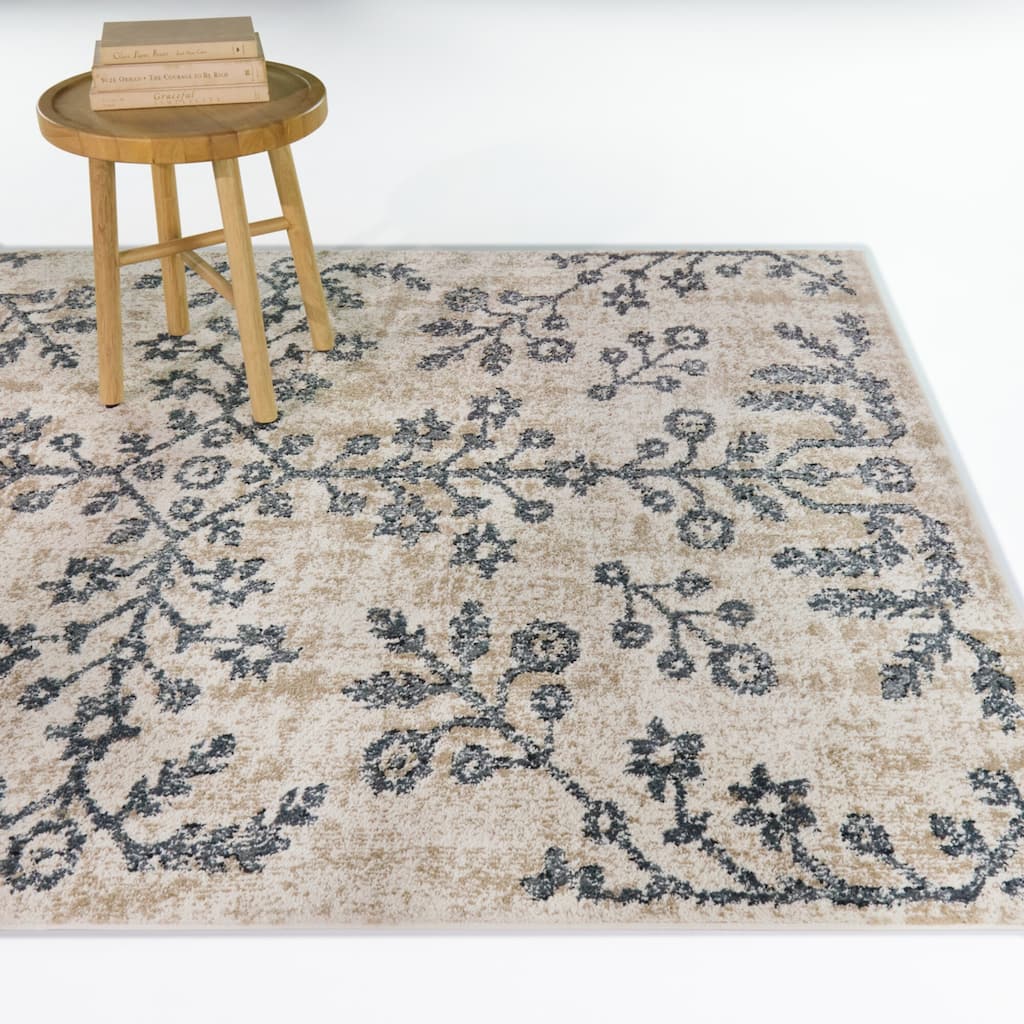 Shea Floral Plant Motif Area Rug