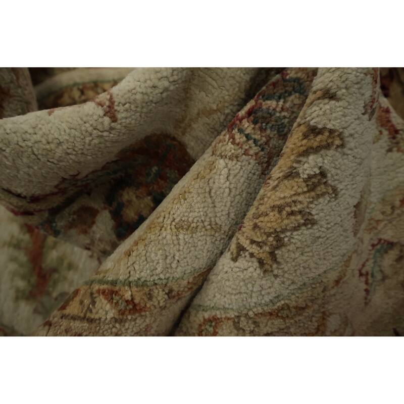 Hand Knotted Oriental 100% Wool Carpet Traditional Floral Beige & Ivories Peshawar Area Rug - 6' 2'' X 2' 7''