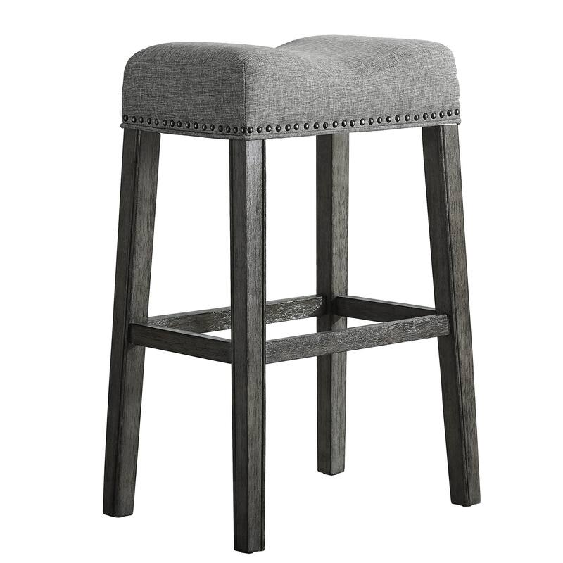Upholstered Backless Saddle Seat Bar Stools 29" Height Set Of 2